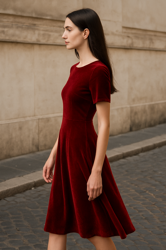 Dolce Vita | Velluto rosso | Vestito