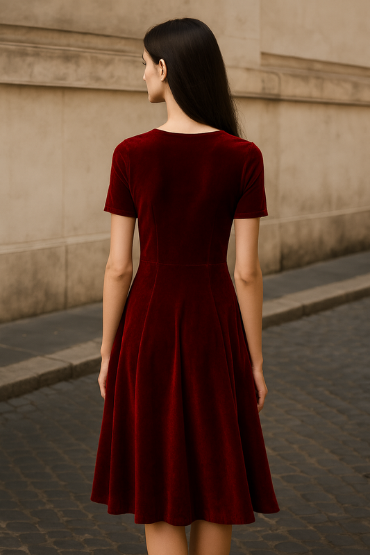 Dolce Vita | Velluto rosso | Vestito